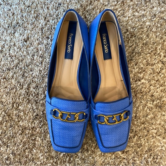 Franco Sarto Tiara Square Toe Slip On Loafers Blue Womens Size 10 - Picture 4 of 6
